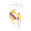 New baby gift card - new baby boy mice